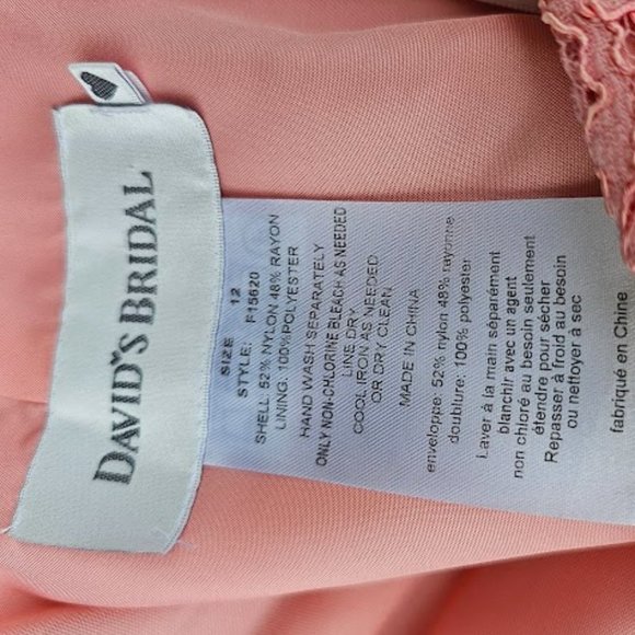 David's bridal bridesmaid / formal/ prom strapless mini dress Size 12 - Picture 2 of 4